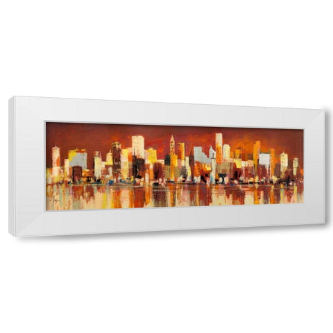 Manhattan al tramonto White Modern Wood Framed Art Print by Florio, Luigi