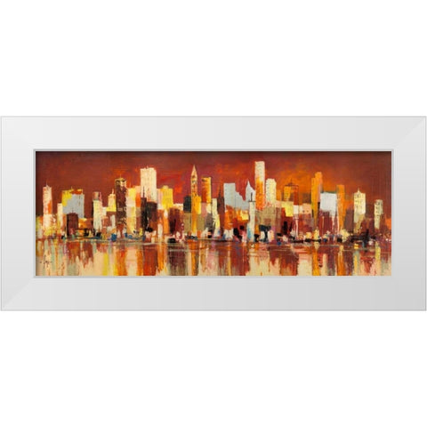 Manhattan al tramonto White Modern Wood Framed Art Print by Florio, Luigi