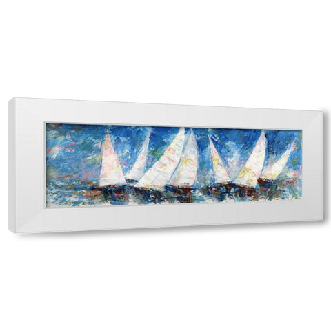 Regata verso sera White Modern Wood Framed Art Print by Florio, Luigi