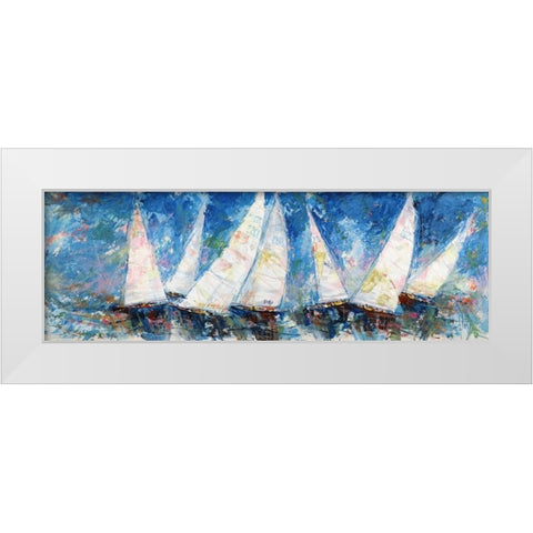 Regata verso sera White Modern Wood Framed Art Print by Florio, Luigi