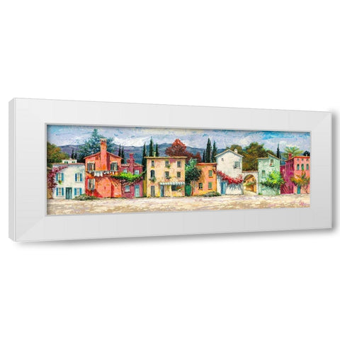 Paese italiano White Modern Wood Framed Art Print by Luigi, Florio
