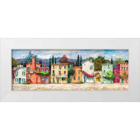 Paese italiano White Modern Wood Framed Art Print by Luigi, Florio