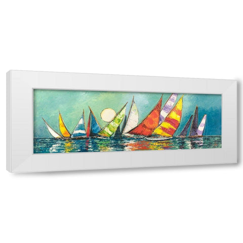 Regata al chiar di Luna I White Modern Wood Framed Art Print by Florio, Luigi