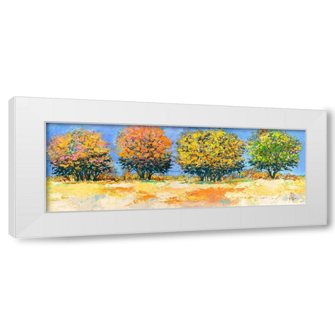 Alberi in estate White Modern Wood Framed Art Print by Florio, Luigi