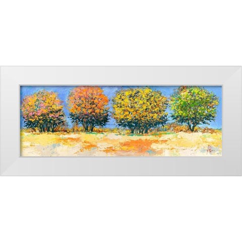 Alberi in estate White Modern Wood Framed Art Print by Florio, Luigi