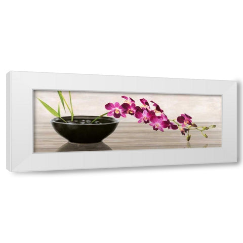 Orchid Arrangement White Modern Wood Framed Art Print by Mills, Shin