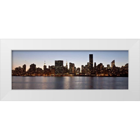 Midtown Manhattan skyline, NYC White Modern Wood Framed Art Print by Setboun, Michel