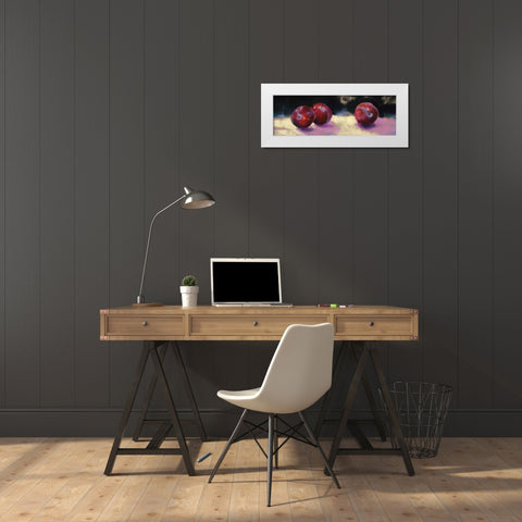 Plums White Modern Wood Framed Art Print by Whatmore, Nel