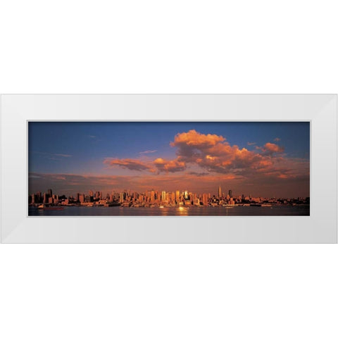Midtown Manhattan Skyline NYC White Modern Wood Framed Art Print by Berenholtz, Richard