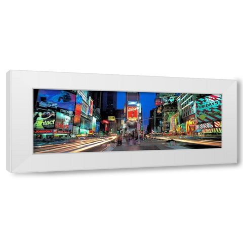 Times Square facing North NYC White Modern Wood Framed Art Print by Berenholtz, Richard