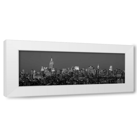 Manhattan Skyline White Modern Wood Framed Art Print by Berenholtz, Richard