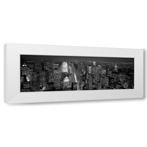 Midtown Manhattan at Night White Modern Wood Framed Art Print by Berenholtz, Richard