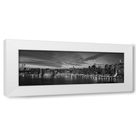 Manhattan Dusk White Modern Wood Framed Art Print by Berenholtz, Richard