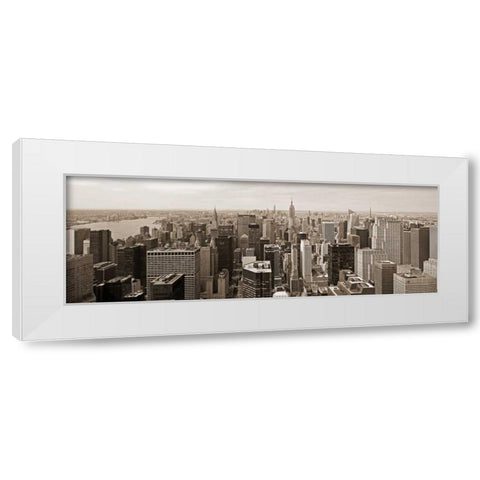 Manhattan Looking South White Modern Wood Framed Art Print by Berenholtz, Richard