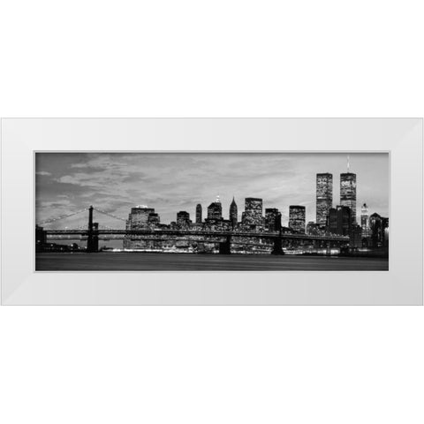 Manhattan at night White Modern Wood Framed Art Print by Berenholtz, Richard