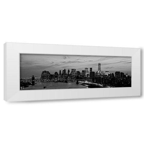 Lower Manhattan at dusk White Modern Wood Framed Art Print by Berenholtz, Richard