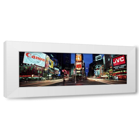 Times Square New York City White Modern Wood Framed Art Print by Berenholtz, Richard