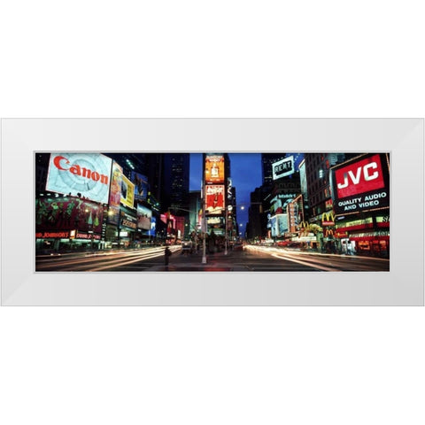 Times Square New York City White Modern Wood Framed Art Print by Berenholtz, Richard