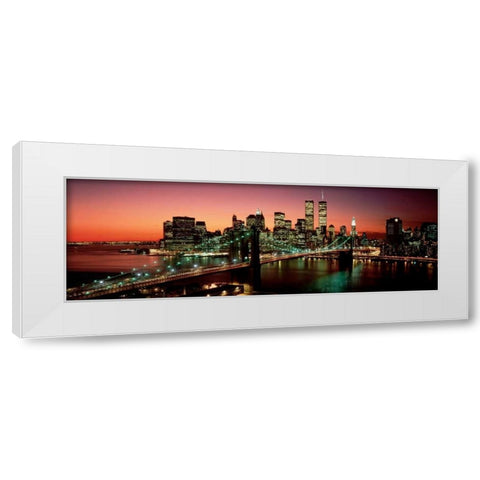 Brooklyn Bridge NYC White Modern Wood Framed Art Print by Berenholtz, Richard