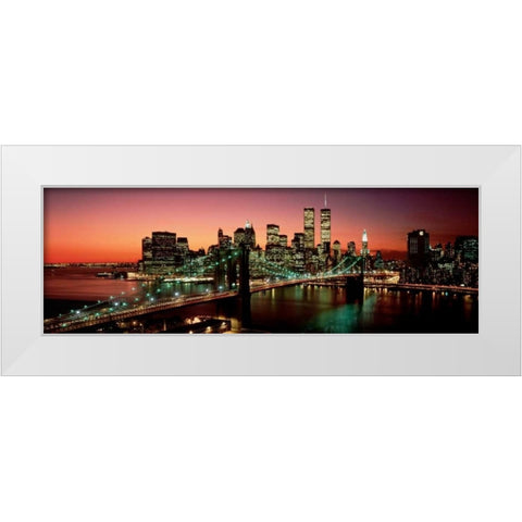 Brooklyn Bridge NYC White Modern Wood Framed Art Print by Berenholtz, Richard
