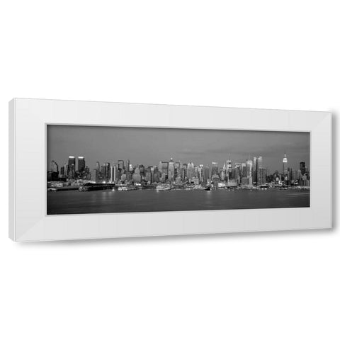 Manhattan Skyline NYC White Modern Wood Framed Art Print by Berenholtz, Richard