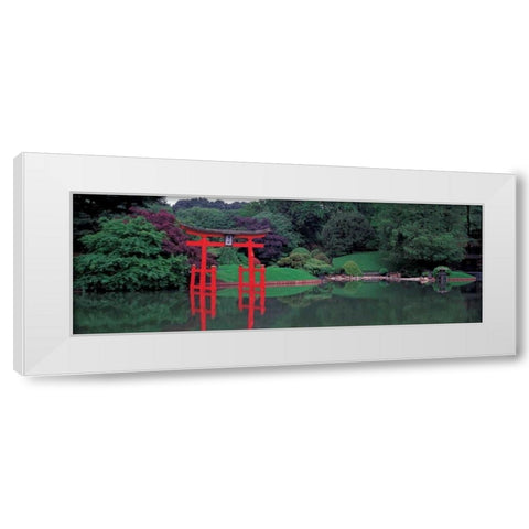 Japanese Garden White Modern Wood Framed Art Print by Berenholtz, Richard