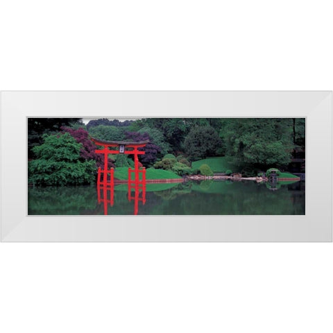 Japanese Garden White Modern Wood Framed Art Print by Berenholtz, Richard