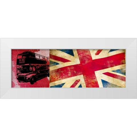 On the Road London White Modern Wood Framed Art Print by Hill, Steven