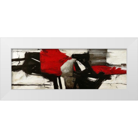 Red Profile White Modern Wood Framed Art Print by Stone, Jim