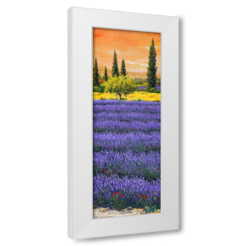 Pomeriggio tra la lavanda White Modern Wood Framed Art Print by Marzari, Tebo