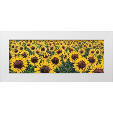 Girasoli White Modern Wood Framed Art Print by Marzari, Tebo