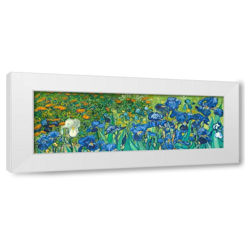 Irises (detail) White Modern Wood Framed Art Print by van Gogh, Vincent