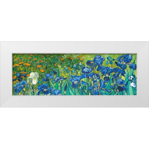 Irises (detail) White Modern Wood Framed Art Print by van Gogh, Vincent