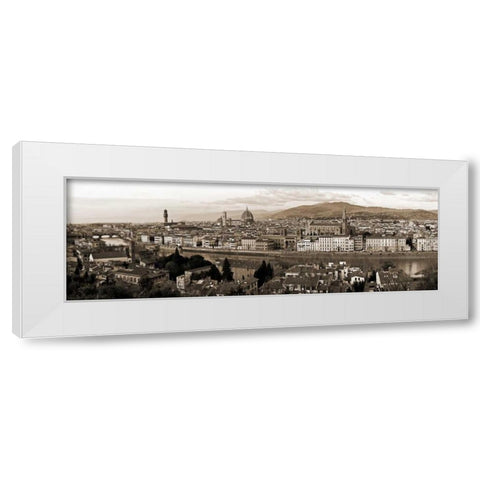 Panoramic view of Florence White Modern Wood Framed Art Print by Ratsenskiy, Vadim