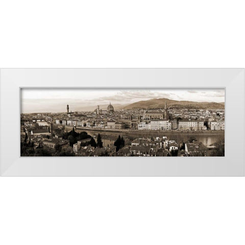 Panoramic view of Florence White Modern Wood Framed Art Print by Ratsenskiy, Vadim