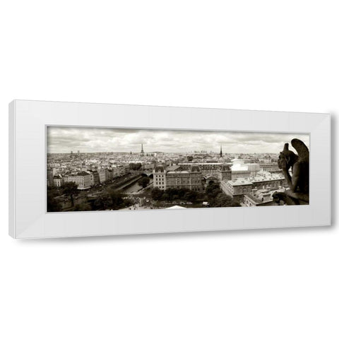 Paris Panorama White Modern Wood Framed Art Print by Ratsenskiy, Vadim
