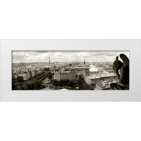 Paris Panorama White Modern Wood Framed Art Print by Ratsenskiy, Vadim