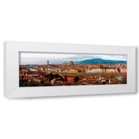 Panoramic view of Florence White Modern Wood Framed Art Print by Ratsenskiy, Vadim