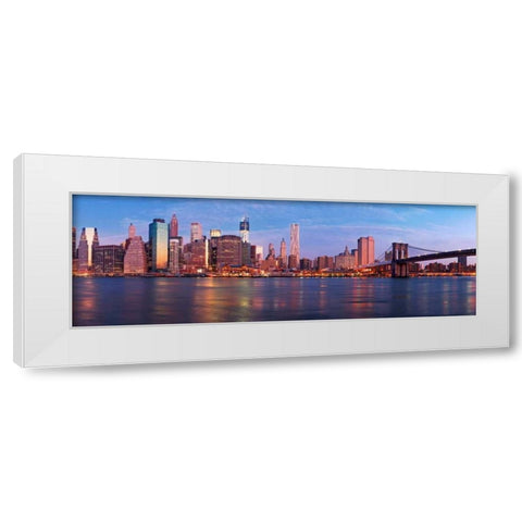 Manhattan and Brooklyn Bridge, NYC White Modern Wood Framed Art Print by Ratsenskiy, Vadim