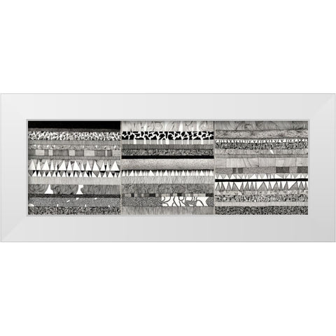 Partitura IV White Modern Wood Framed Art Print by Teruzzi, Vittorio