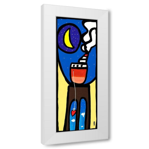 Approdo alla luna White Modern Wood Framed Art Print by Wallas