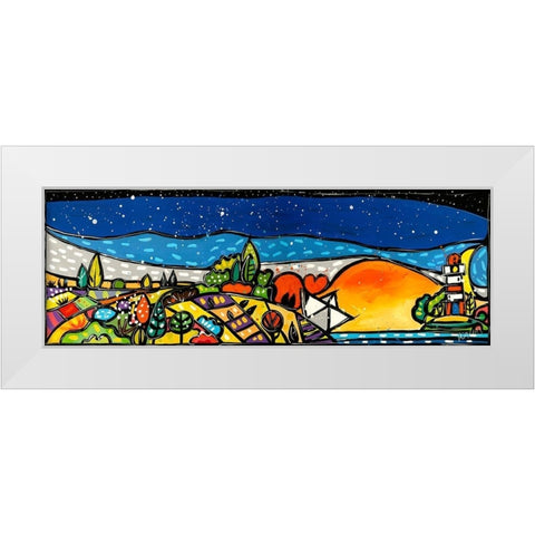 E un romantico tramonto White Modern Wood Framed Art Print by Wallas