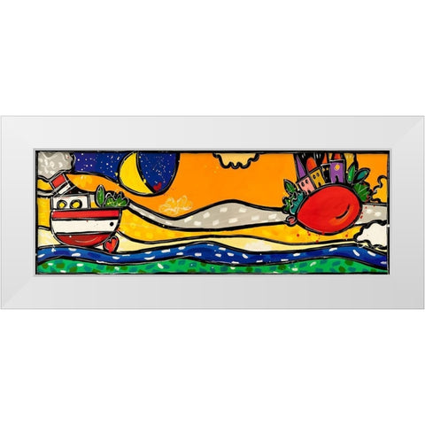 Leggeri leggeri White Modern Wood Framed Art Print by Wallas