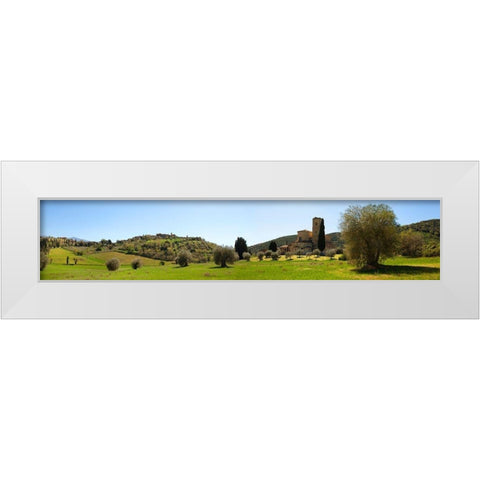 Abbazia di S. Antimo-Val d Orcia-Tuscany White Modern Wood Framed Art Print by Pangea Images