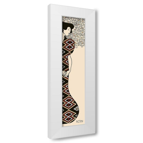 Woman and Tree I White Modern Wood Framed Art Print by Gustav, Klimt
