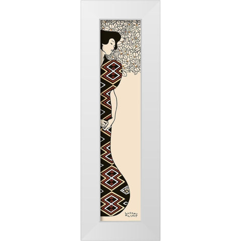 Woman and Tree I White Modern Wood Framed Art Print by Gustav, Klimt