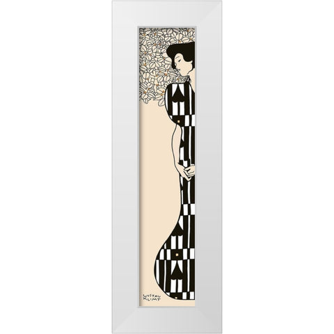 Woman and Tree II White Modern Wood Framed Art Print by Gustav, Klimt