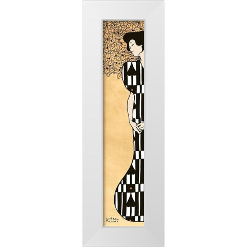 Woman and Tree II (Gold) White Modern Wood Framed Art Print by Gustav, Klimt