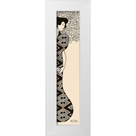 Woman and Tree I (Neutral) White Modern Wood Framed Art Print by Gustav, Klimt
