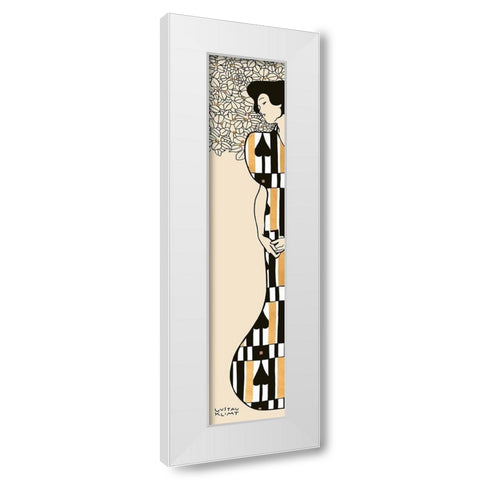 Woman and Tree II (Neutral) White Modern Wood Framed Art Print by Gustav, Klimt